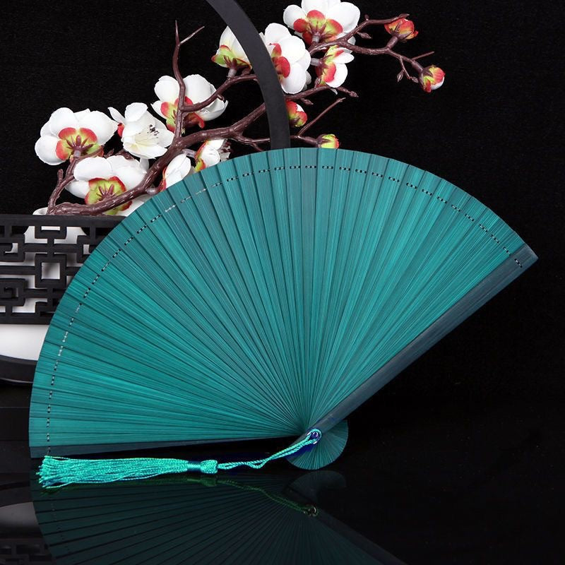 Fan, ancient style folding fan, women's folding bamboo fan, classical costume, han dynasty, popular gift, dance fan, summer