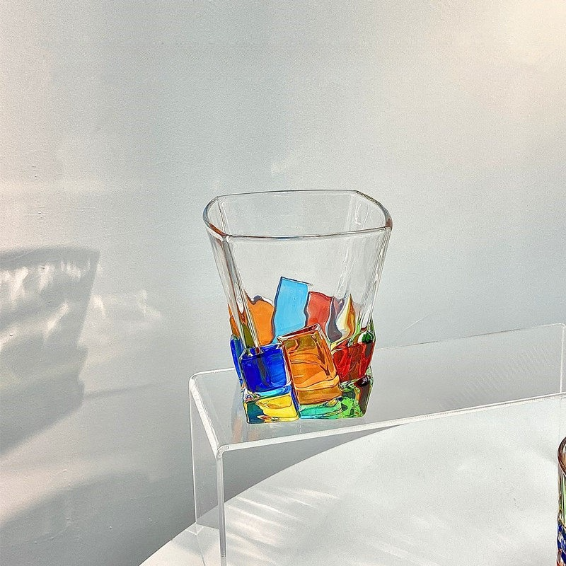 Vintage whiskey glass ice cube cup
