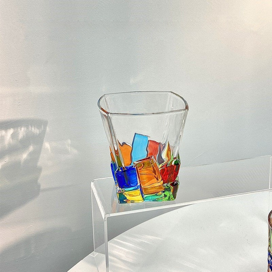 Vintage whiskey glass ice cube cup
