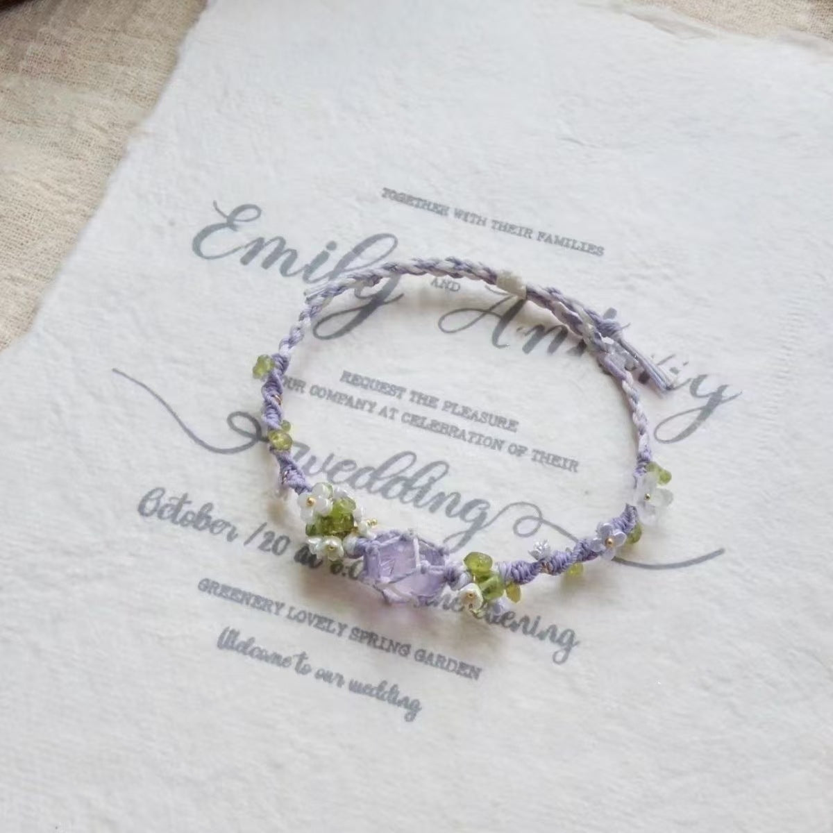 Crystal garland bracelet handwoven bracelet