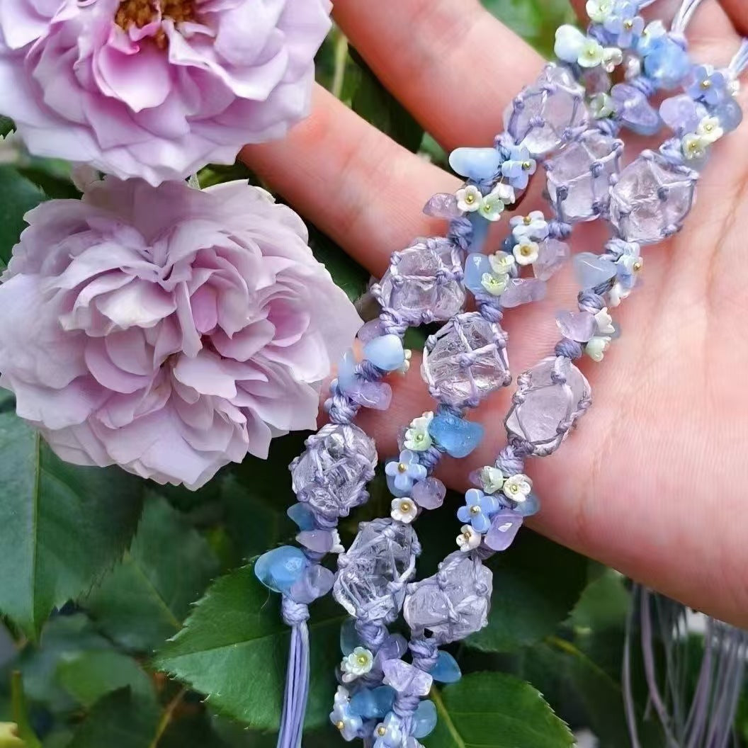Crystal garland bracelet handwoven bracelet