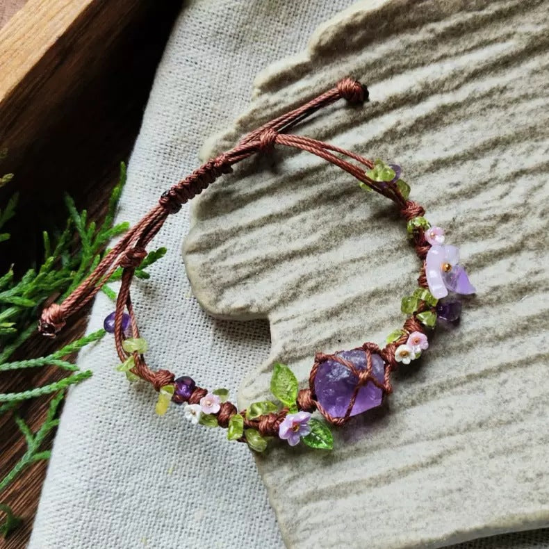 Crystal garland bracelet handwoven bracelet