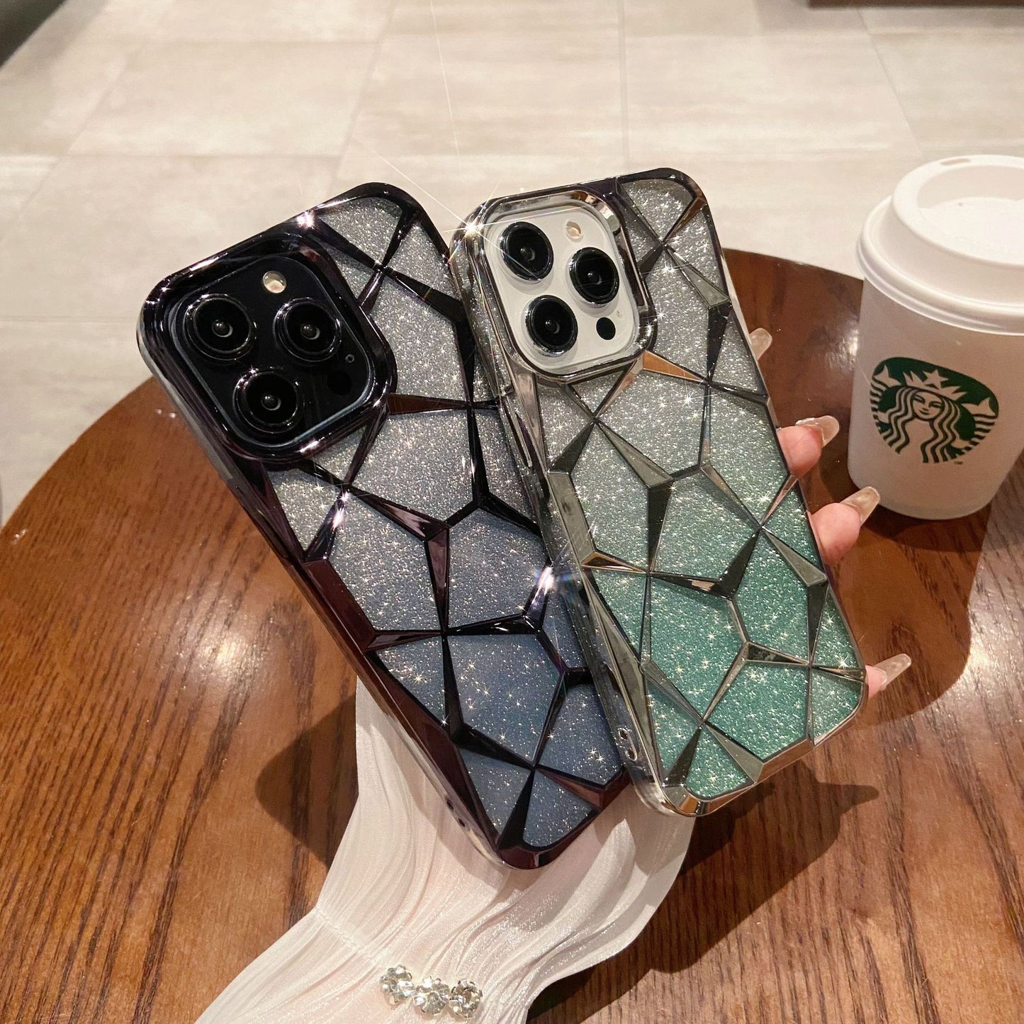 Electroplated Diamond Lattice Glitter Phone Case