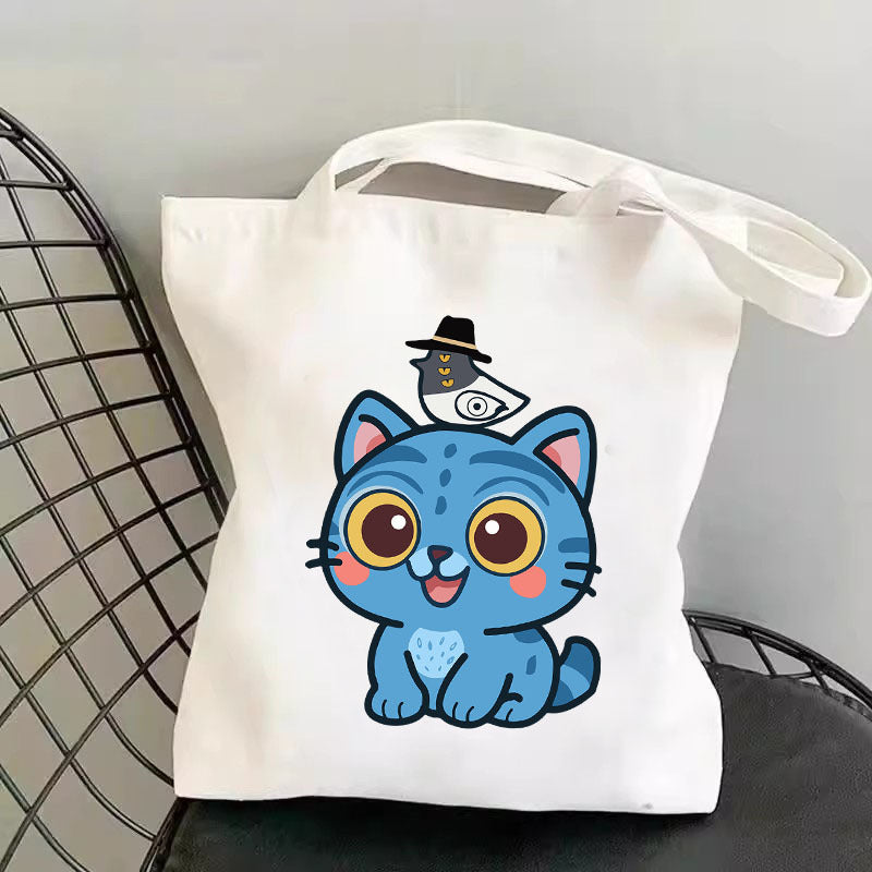 One shoulder canvas shopping bag
