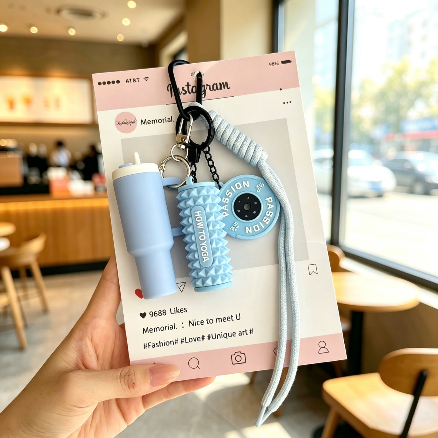 Creative Pink Dopamine Fitness Keychain