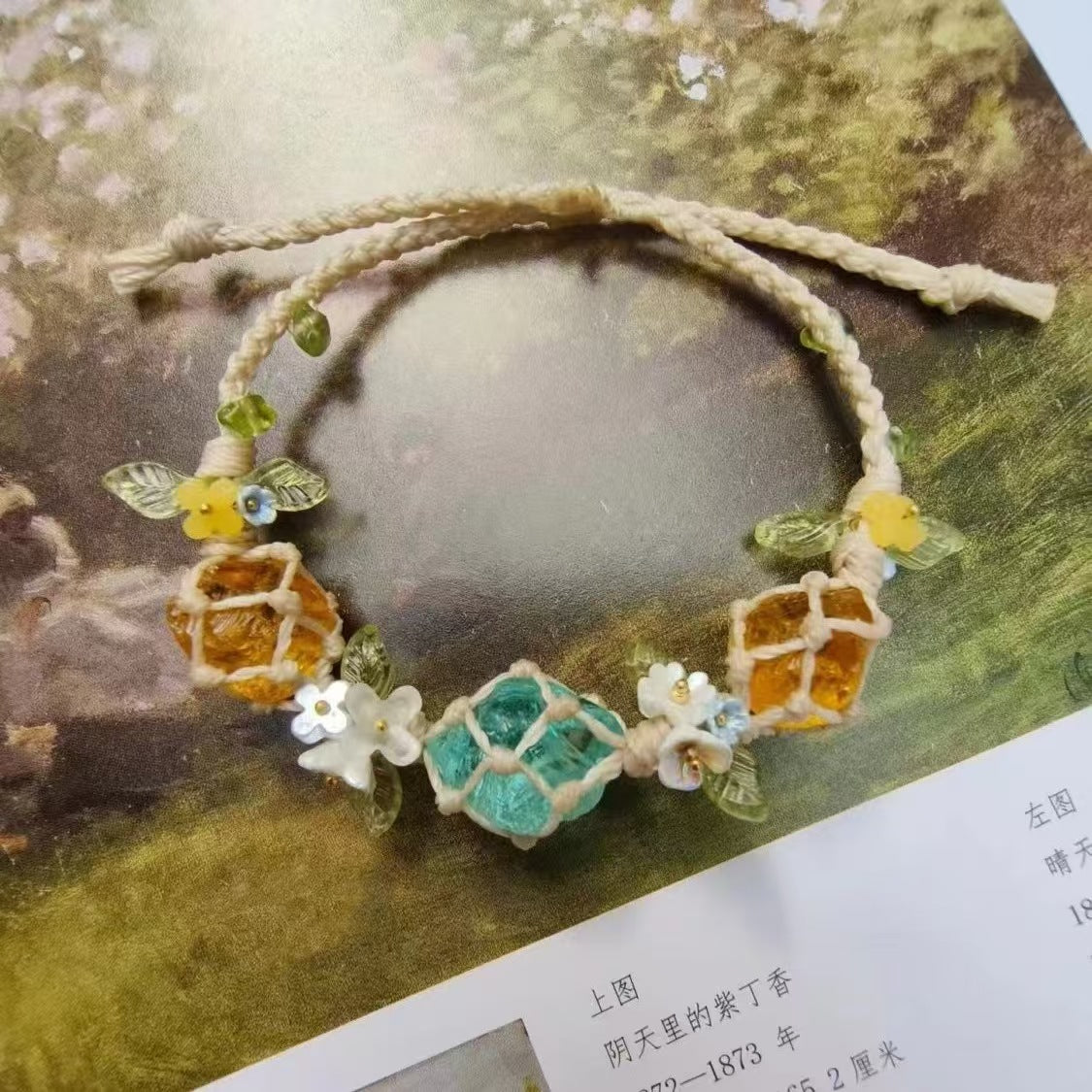 Crystal garland bracelet handwoven bracelet