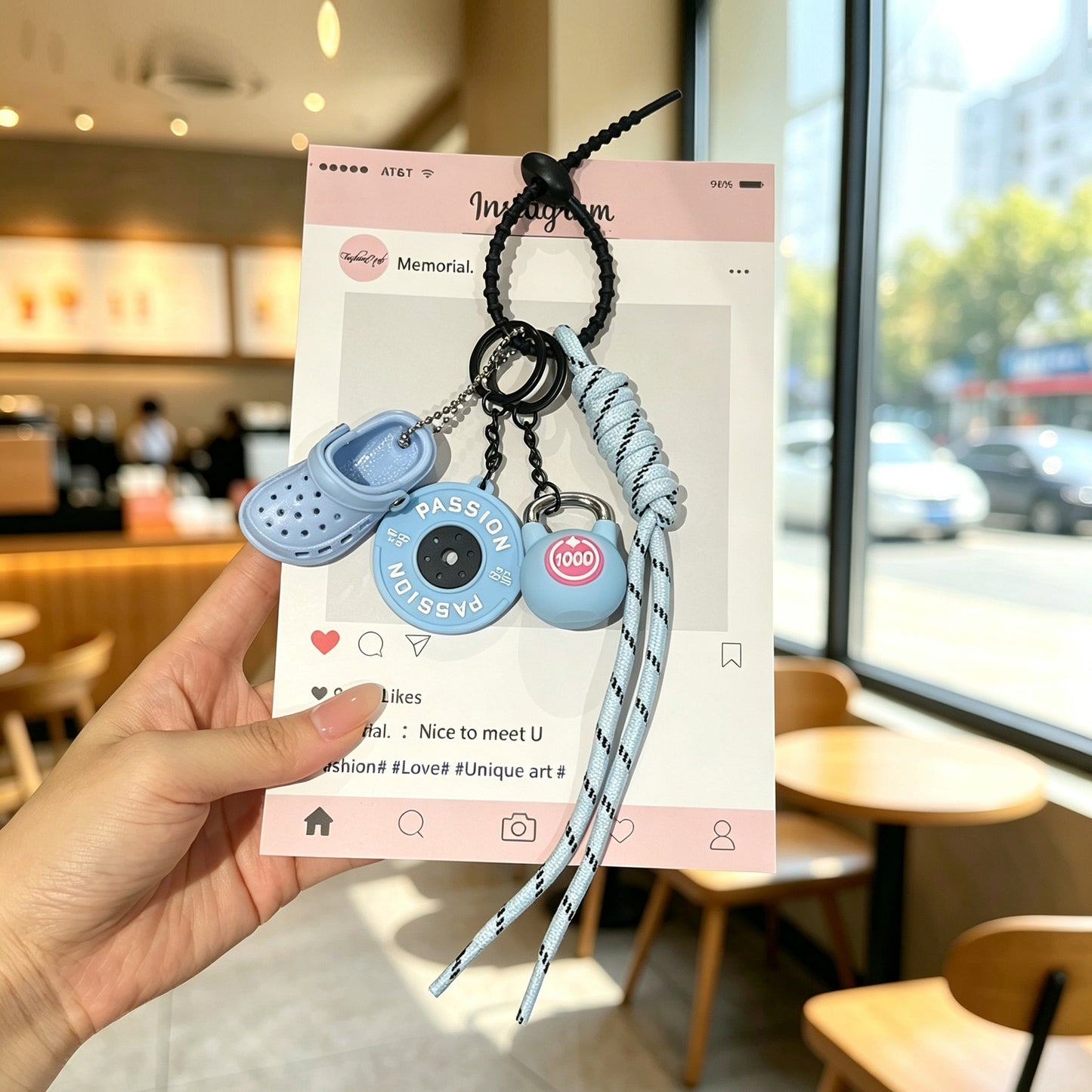 Creative Pink Dopamine Fitness Keychain