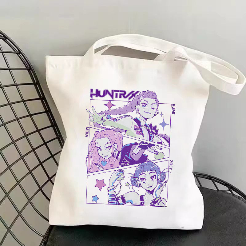 One shoulder canvas shopping bag