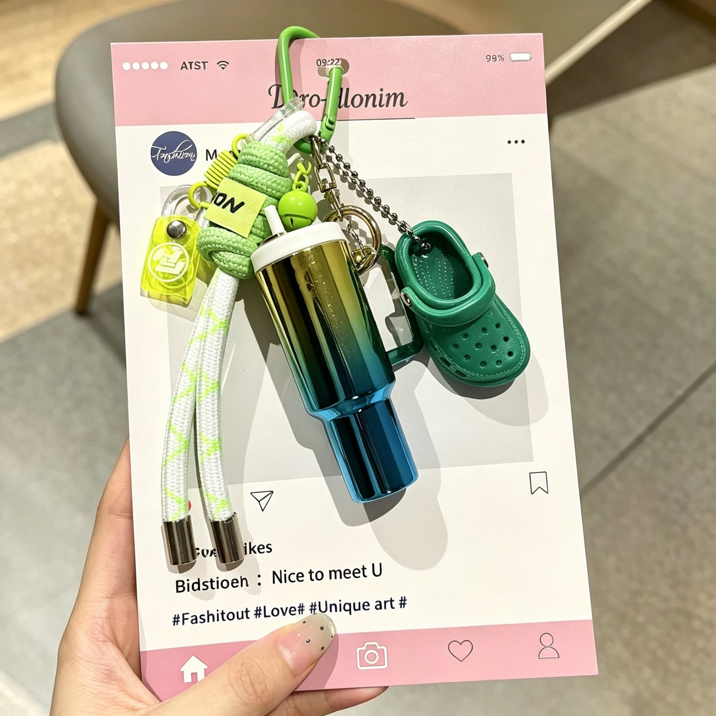 Creative Pink Dopamine Fitness Keychain