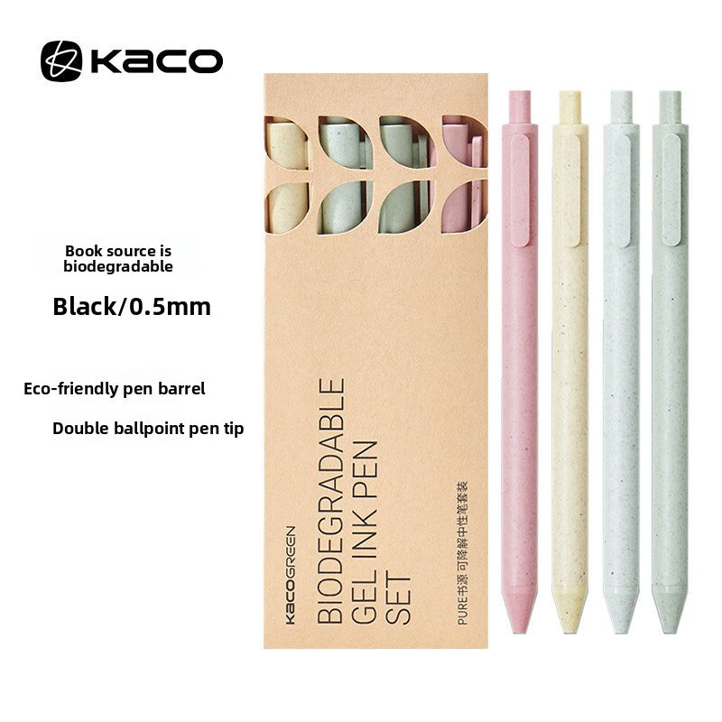 Biodegradable push-button gel pen