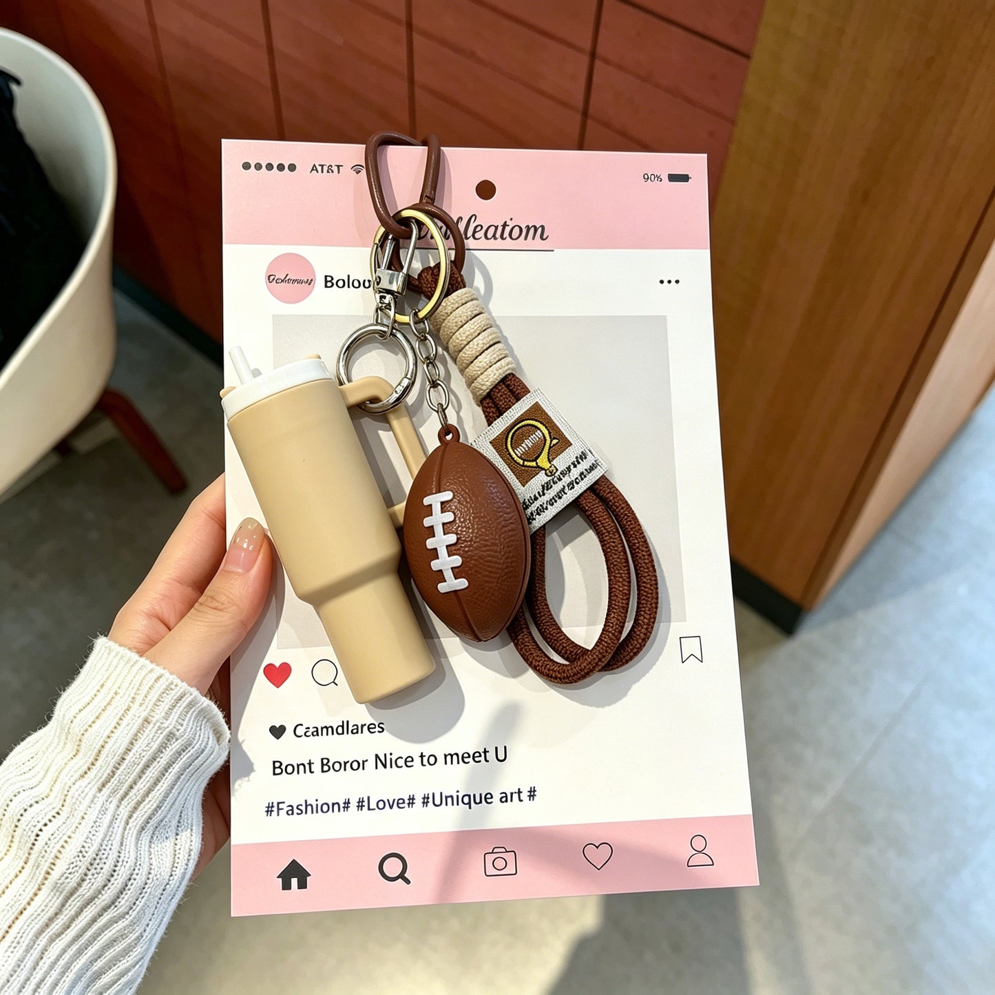 Creative Pink Dopamine Fitness Keychain