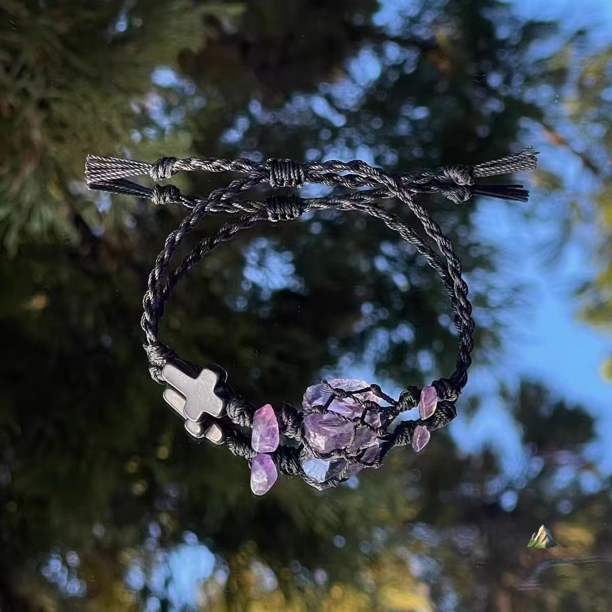 Crystal garland bracelet handwoven bracelet