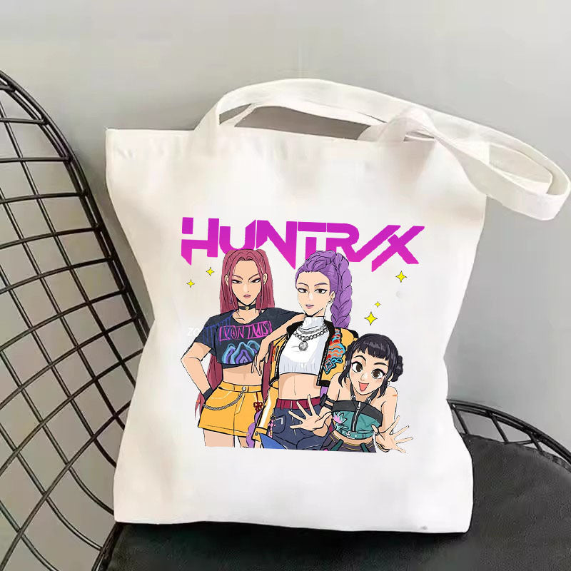 One shoulder canvas shopping bag