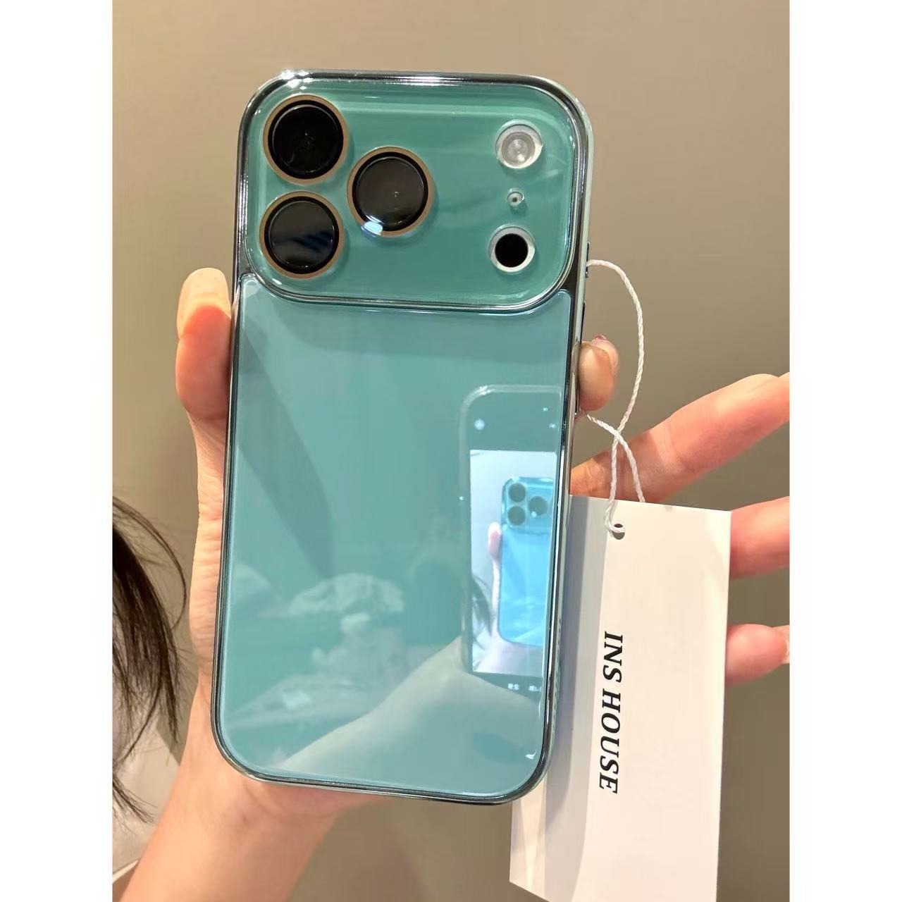 Emerald green electroplated mobile phone case