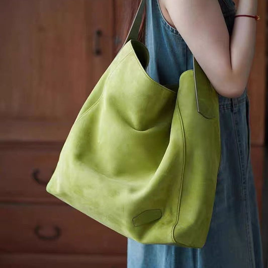 Women's Suede Leather Soft Tote Bag