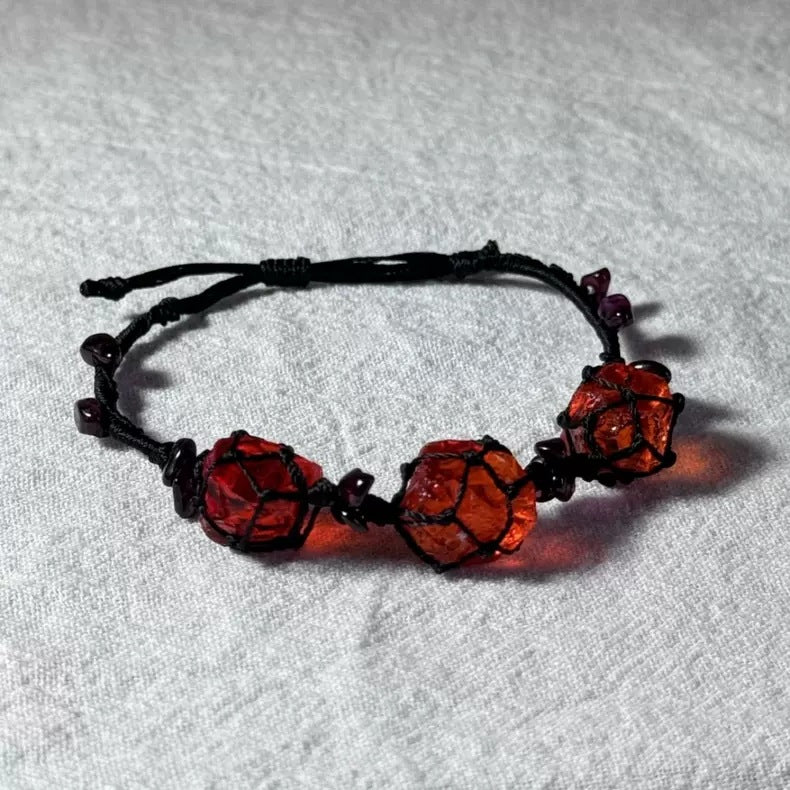 Crystal garland bracelet handwoven bracelet