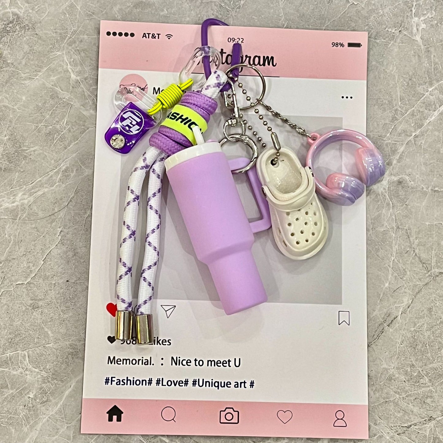 Creative Pink Dopamine Fitness Keychain