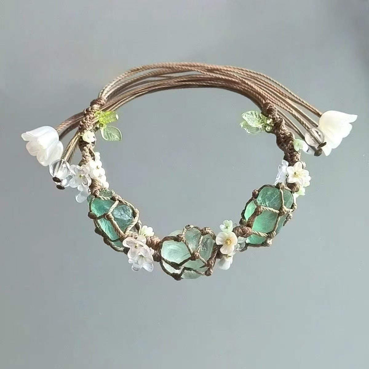 Crystal garland bracelet handwoven bracelet