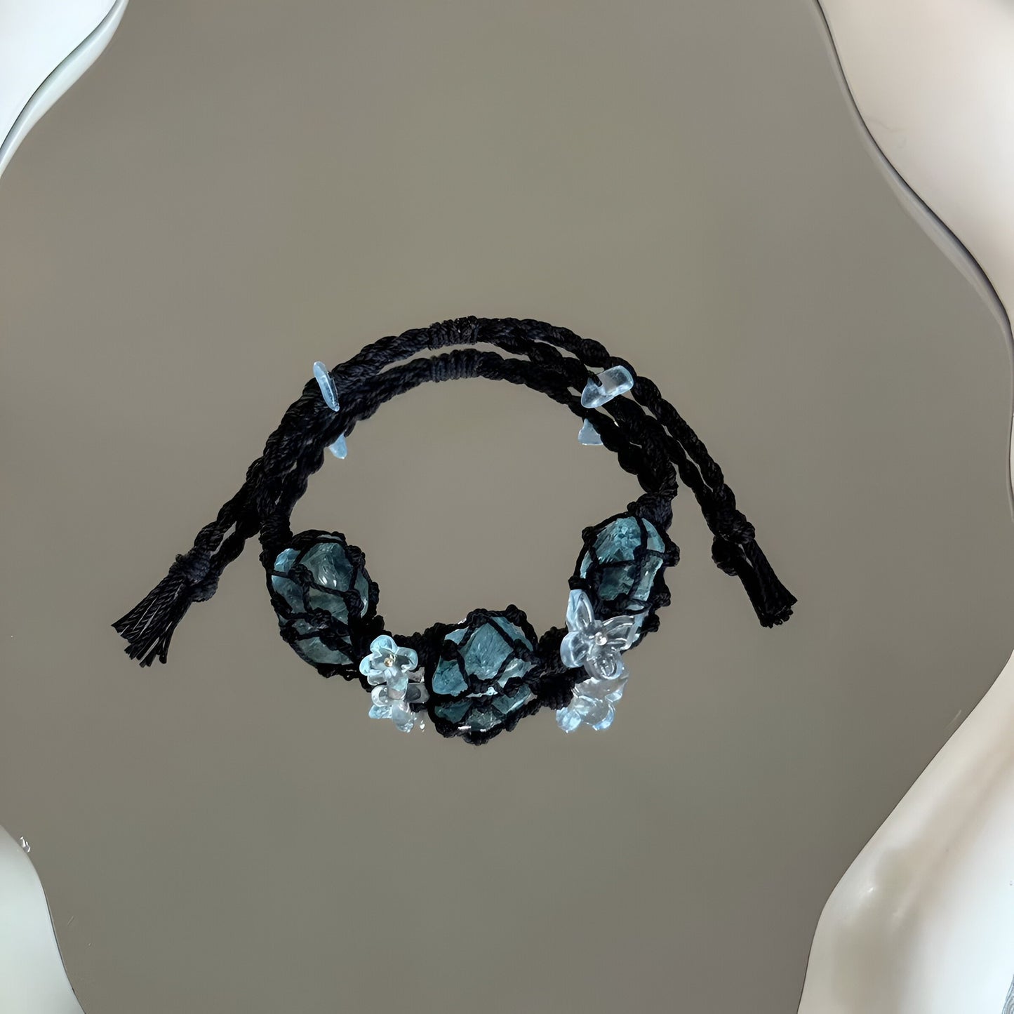 Crystal garland bracelet handwoven bracelet