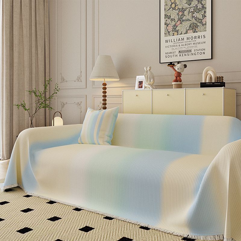 Waffle knit sofa cover & throw blanket