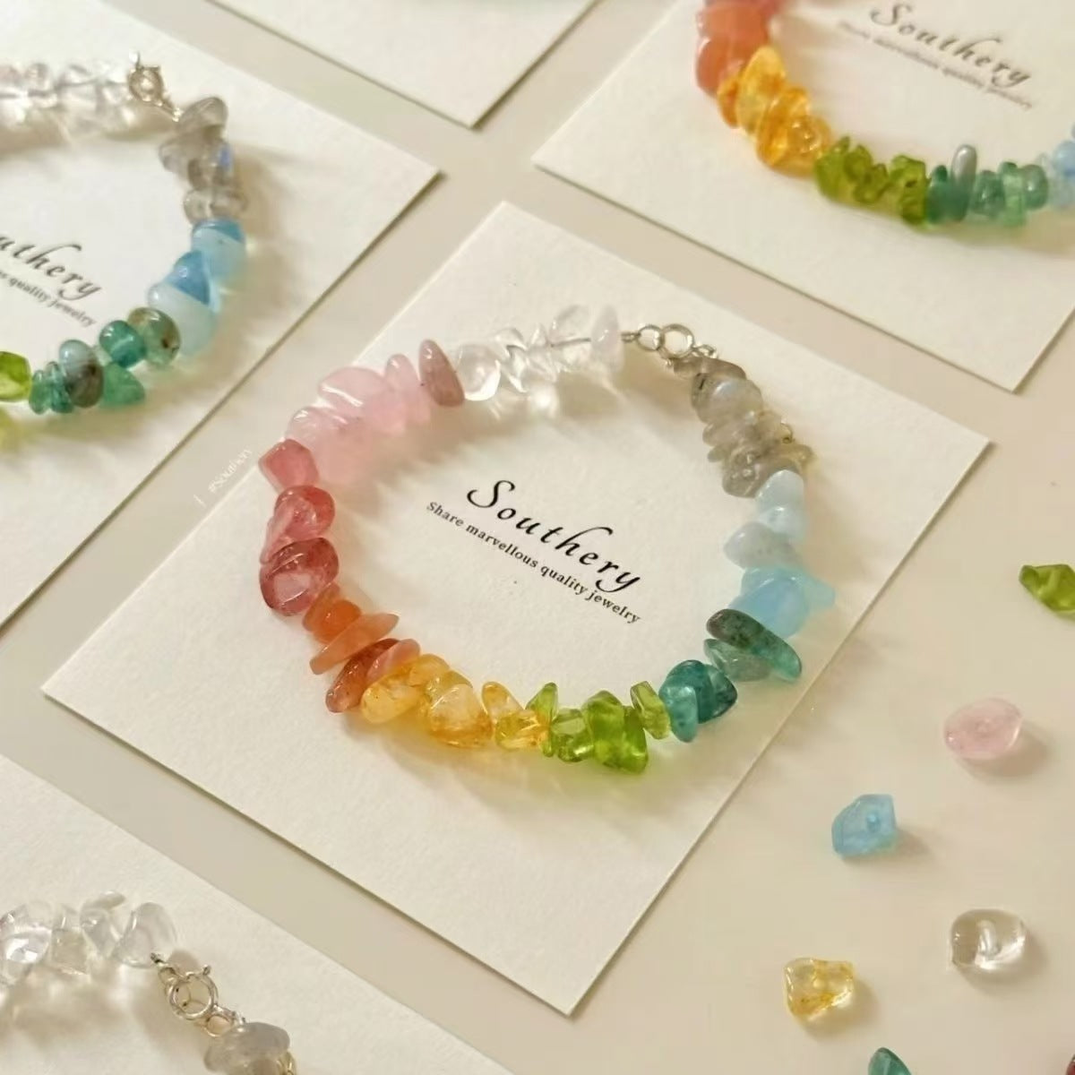 Crystal garland bracelet handwoven bracelet