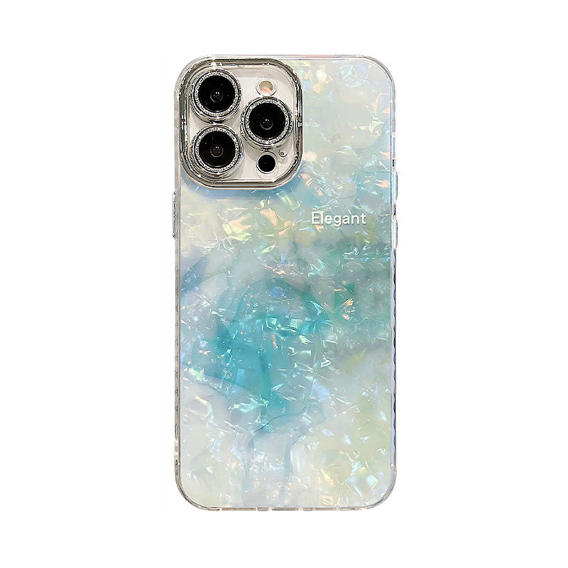 Blue and green blooming bracelet + mobile phone case shell pattern
