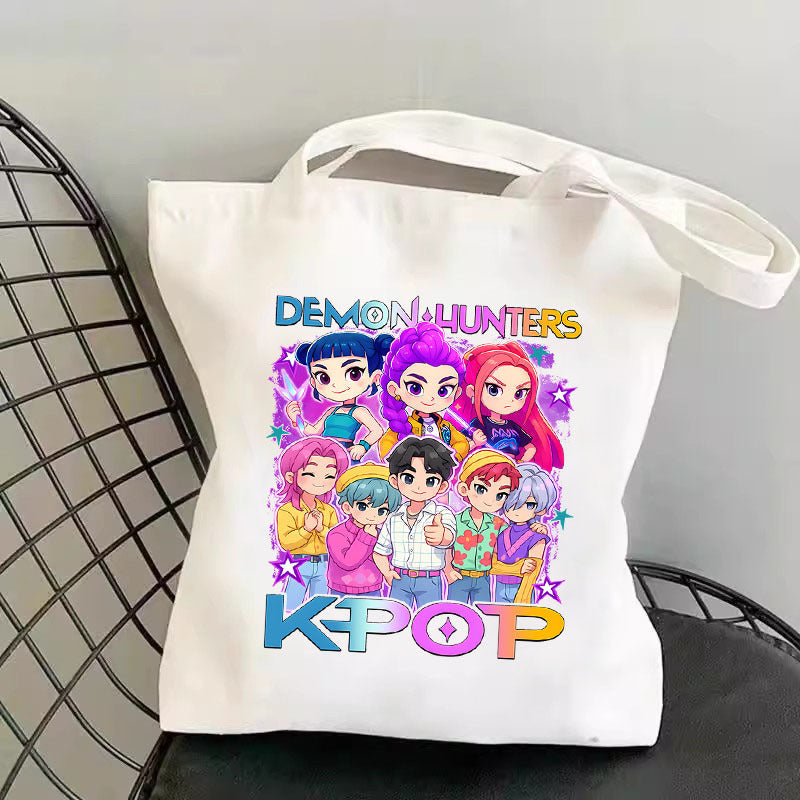 One shoulder canvas shopping bag
