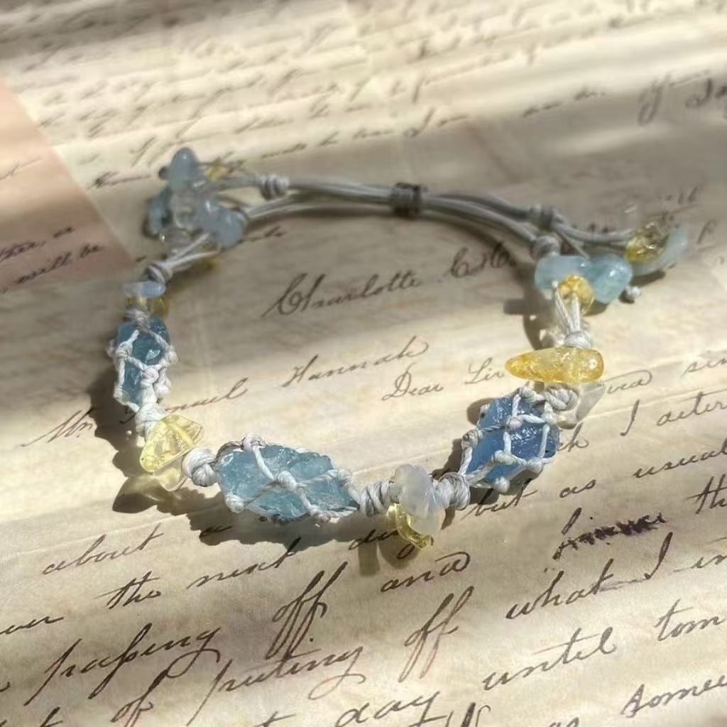 Crystal garland bracelet handwoven bracelet