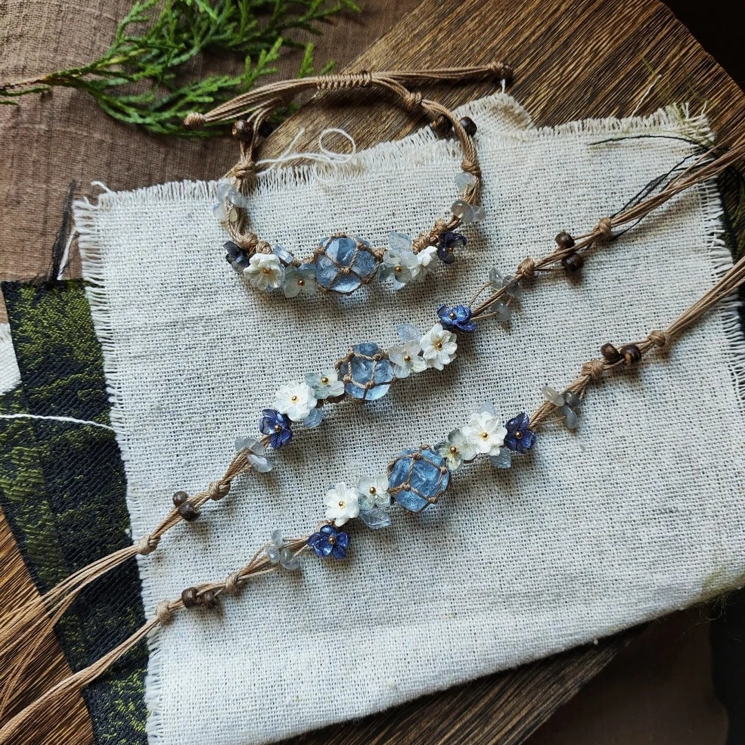 Crystal garland bracelet handwoven bracelet