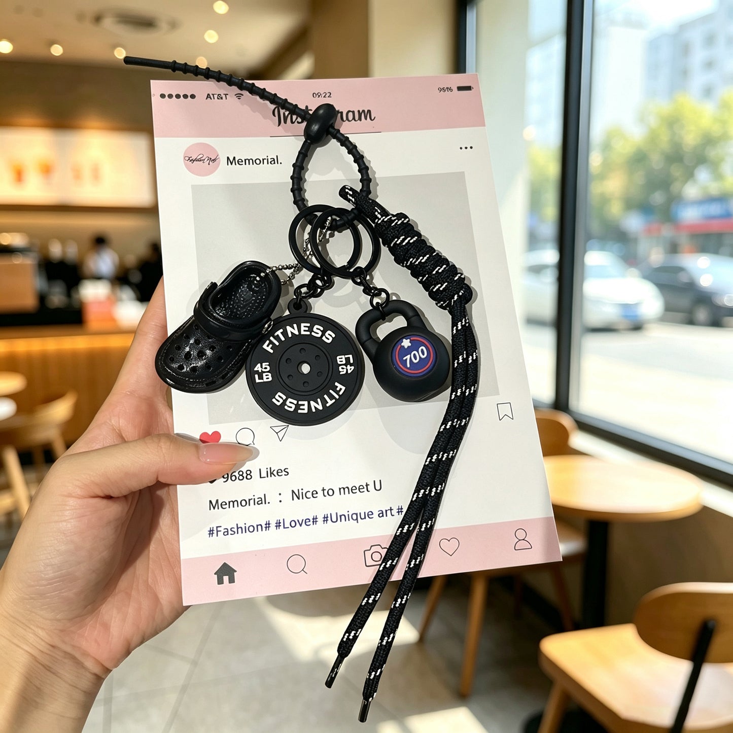 Creative Pink Dopamine Fitness Keychain