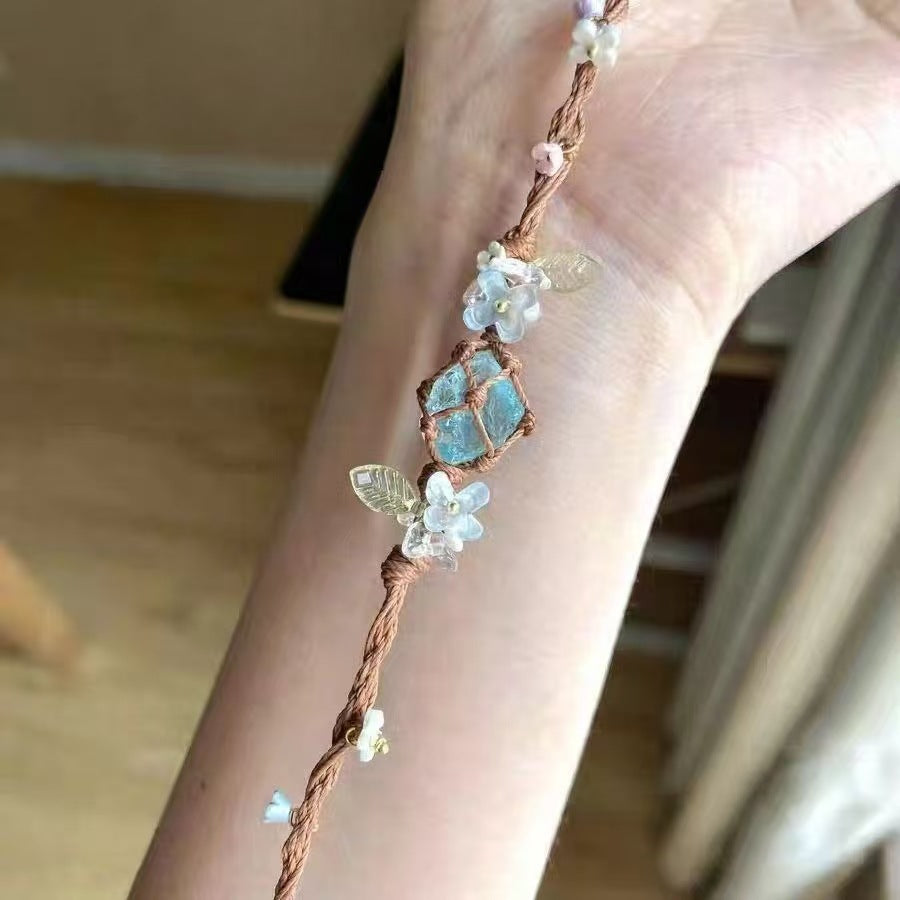 Crystal garland bracelet handwoven bracelet