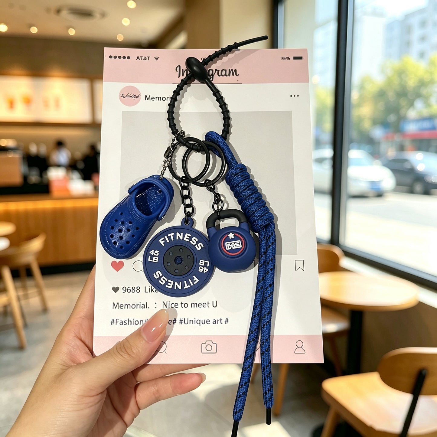 Creative Pink Dopamine Fitness Keychain