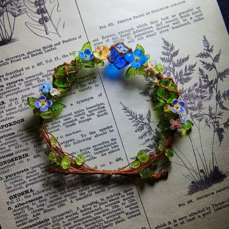 Crystal garland bracelet handwoven bracelet