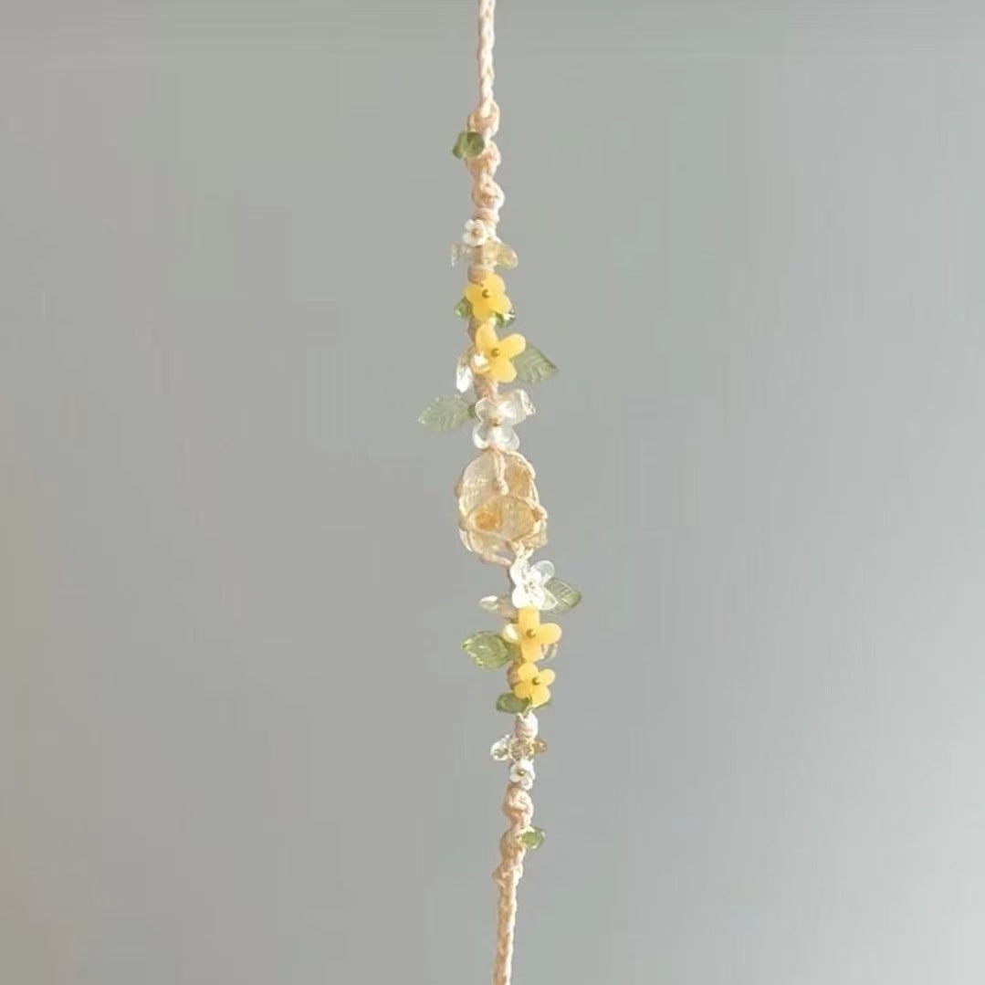 Crystal garland bracelet handwoven bracelet
