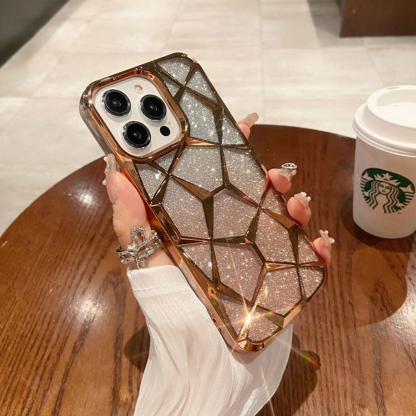 Electroplated Diamond Lattice Glitter Phone Case