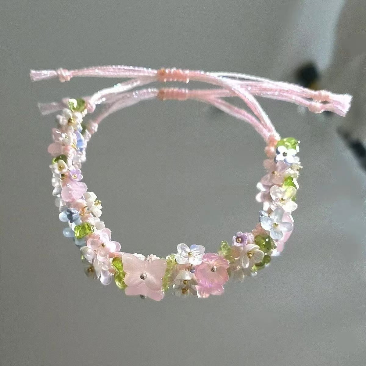 Crystal garland bracelet handwoven bracelet
