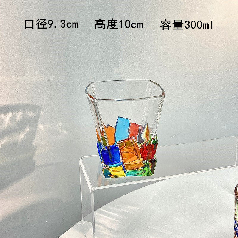 Vintage whiskey glass ice cube cup
