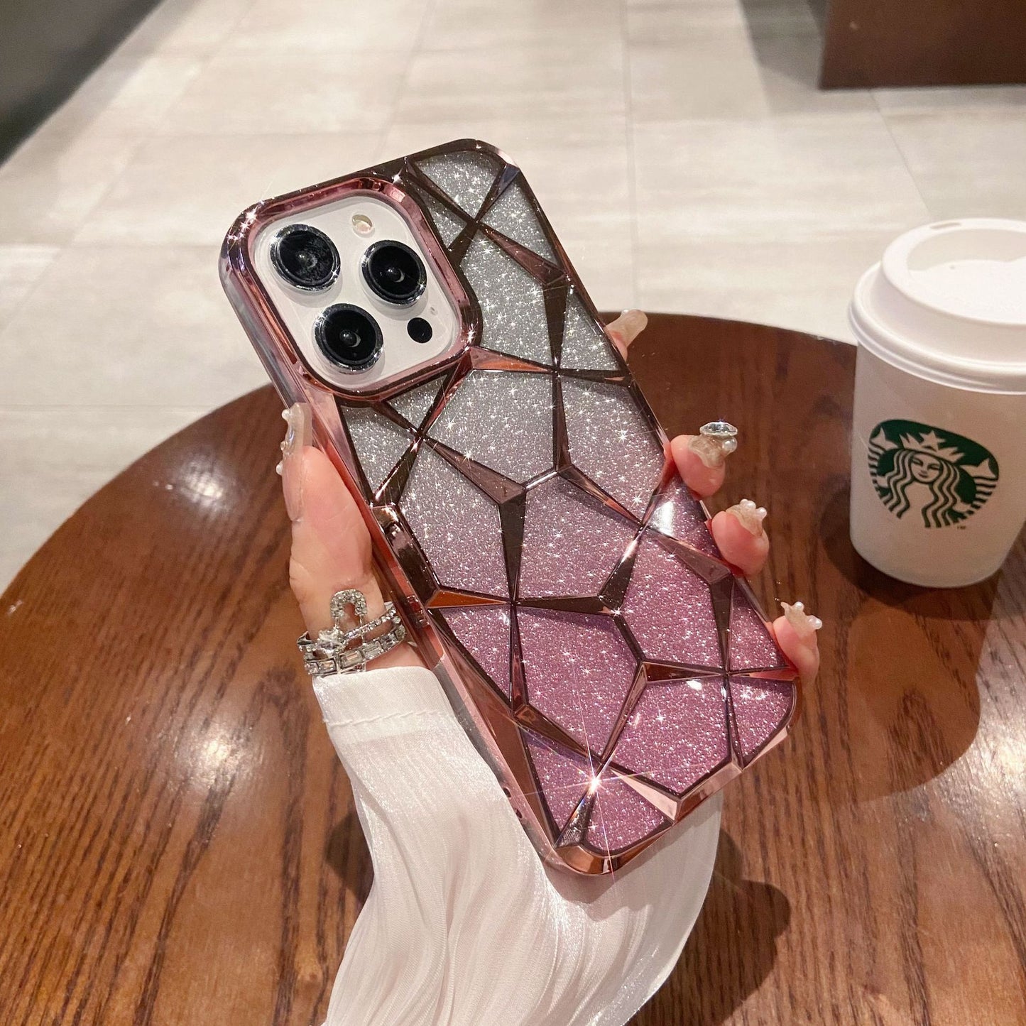 Electroplated Diamond Lattice Glitter Phone Case
