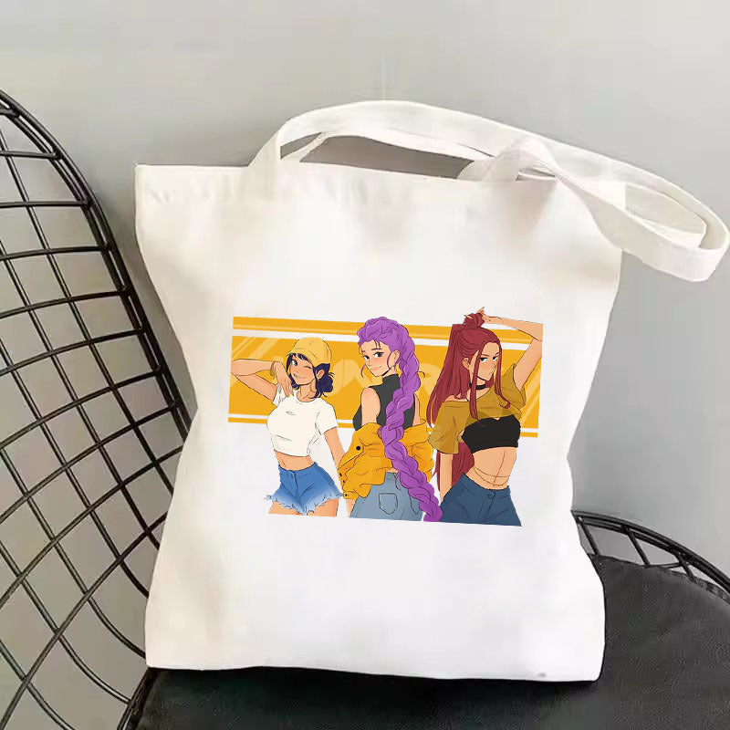 One shoulder canvas shopping bag