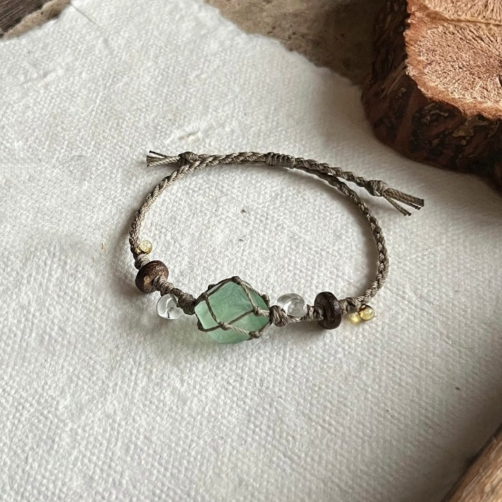Crystal garland bracelet handwoven bracelet