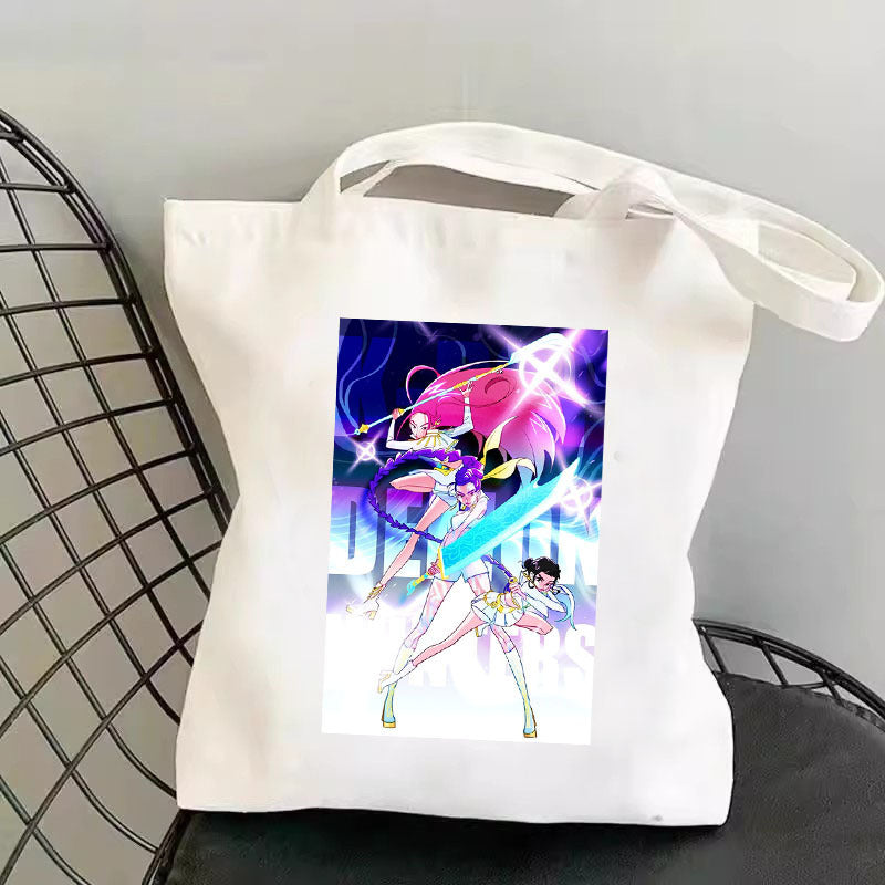 One shoulder canvas shopping bag