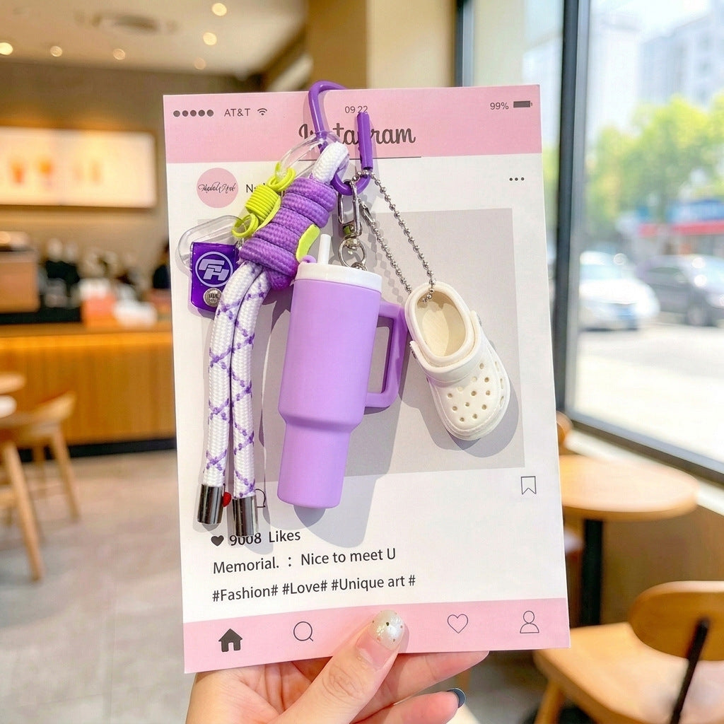 Creative Pink Dopamine Fitness Keychain