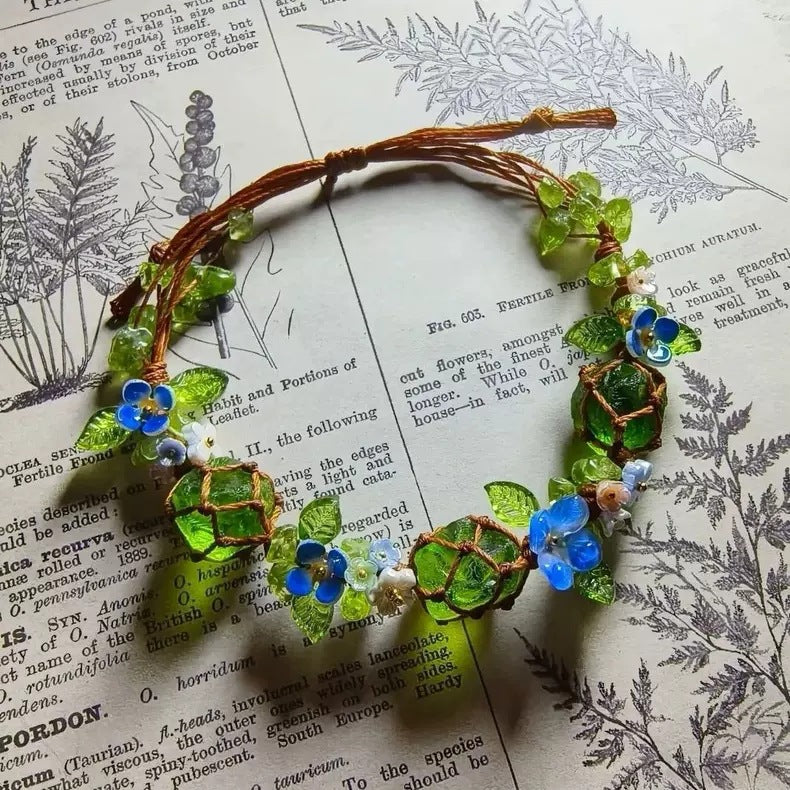 Crystal garland bracelet handwoven bracelet