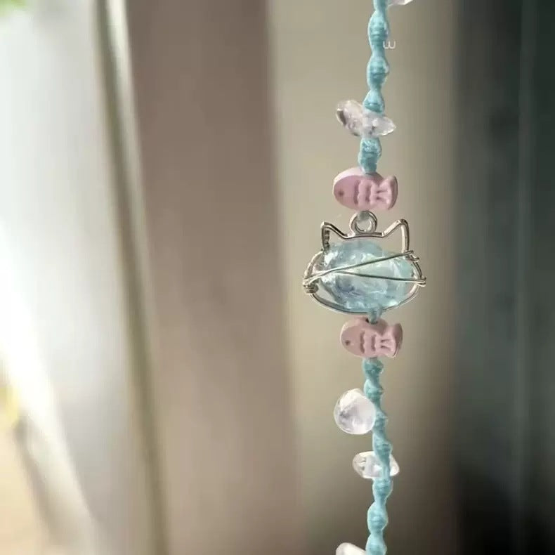 Crystal garland bracelet handwoven bracelet