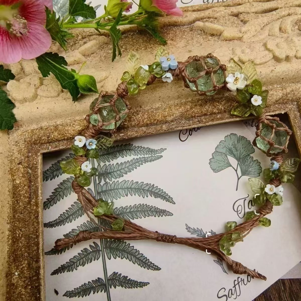 Crystal garland bracelet handwoven bracelet