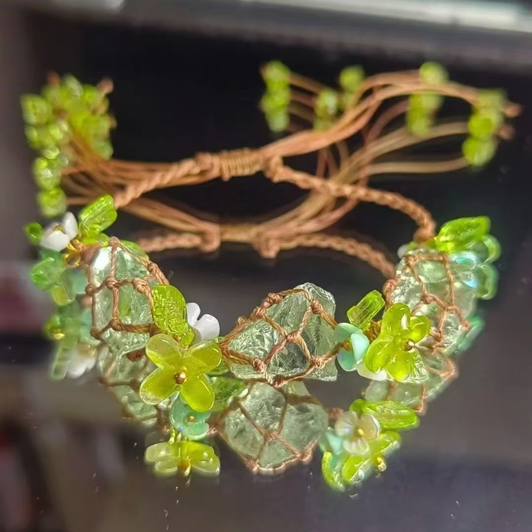 Crystal garland bracelet handwoven bracelet