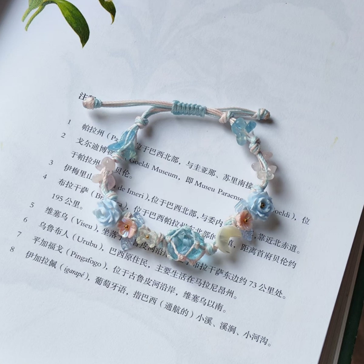 Crystal garland bracelet handwoven bracelet