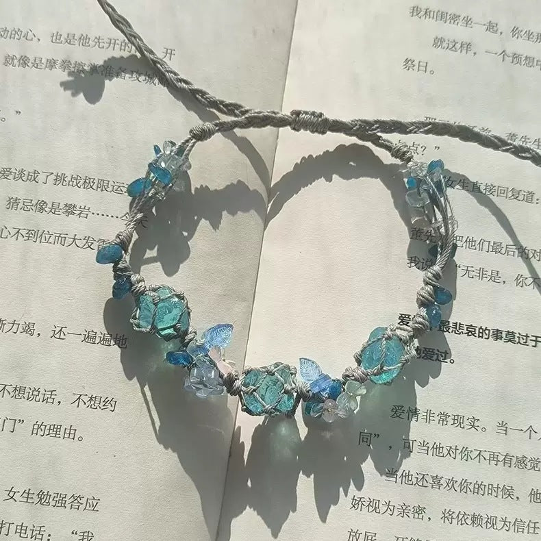 Crystal garland bracelet handwoven bracelet