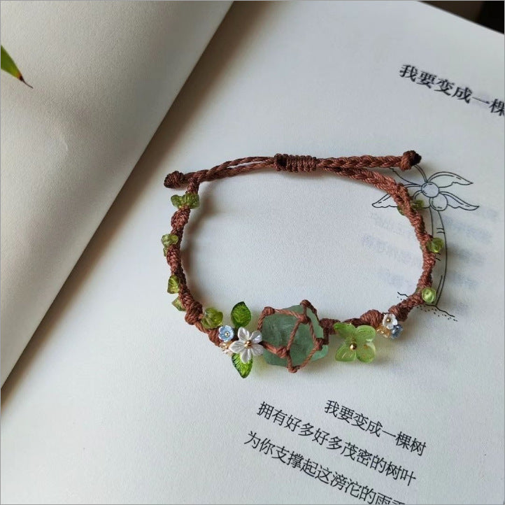 Crystal garland bracelet handwoven bracelet