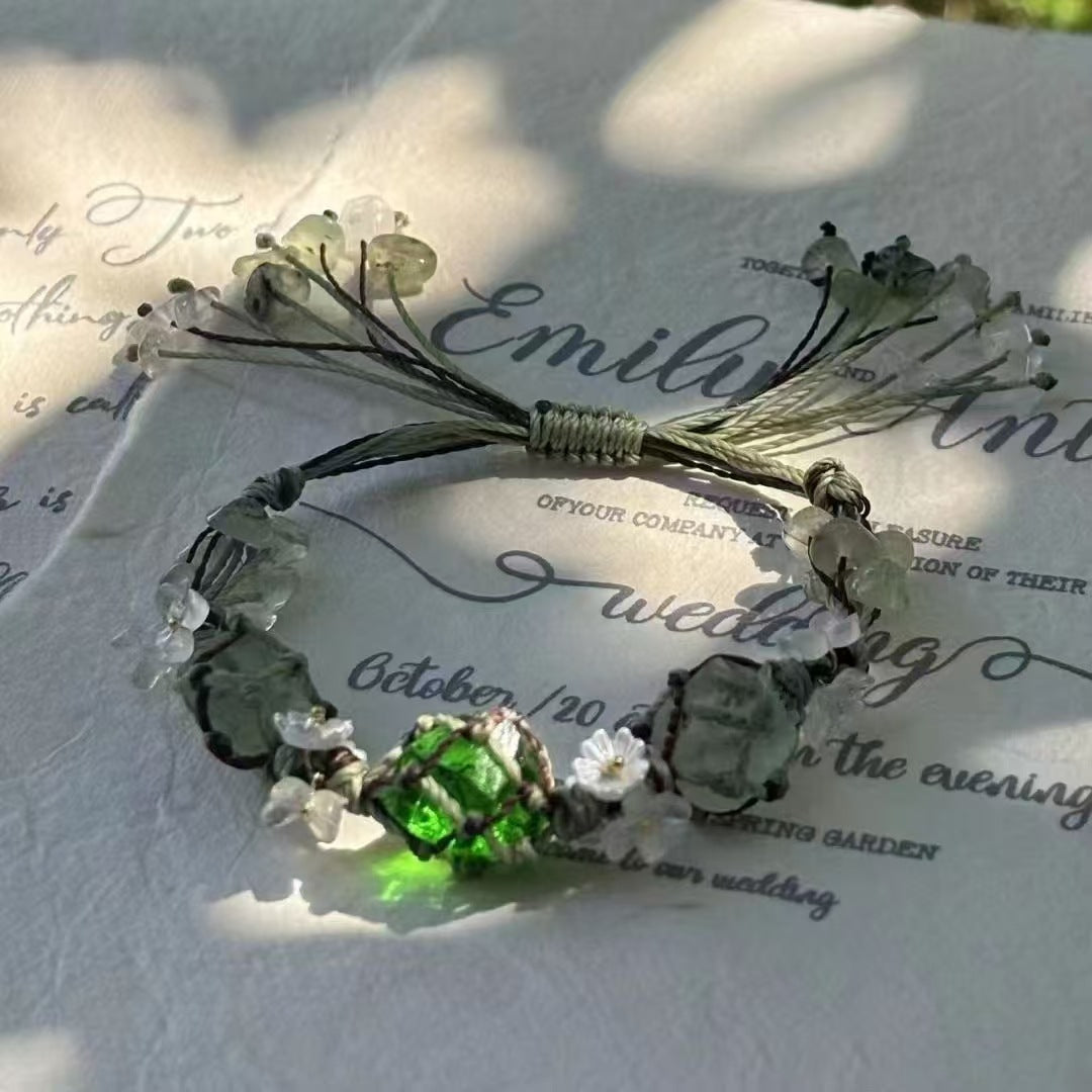 Crystal garland bracelet handwoven bracelet